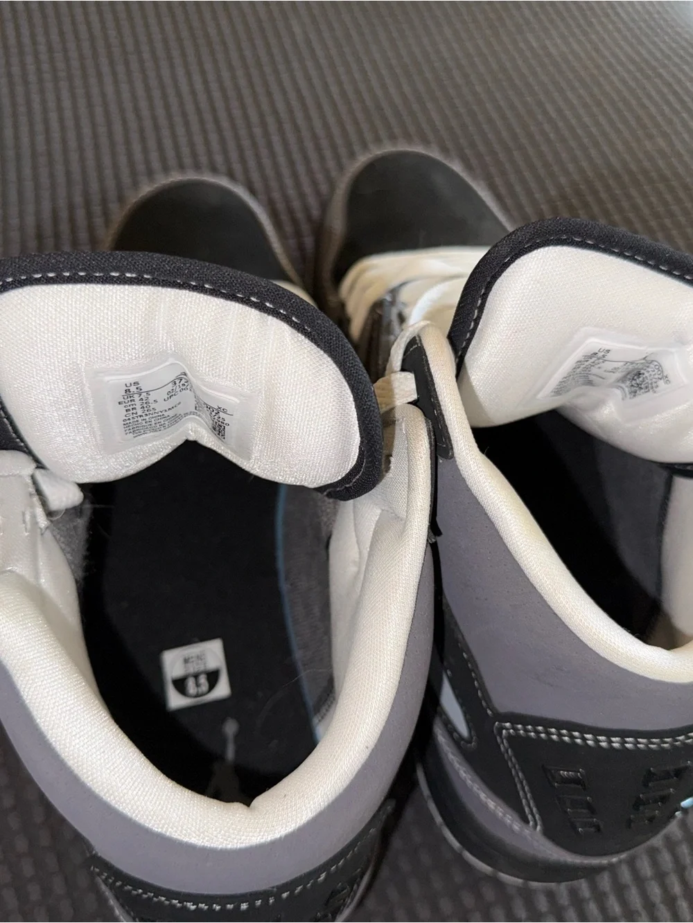Jordan Men’s Mid-Top Sneakers in Gray and Black with White Laces